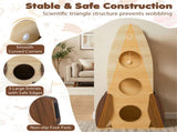 4-Tier Rocket Shape Cat Tree with 2-Tier Condo Sisal Scratch Pad Hanging Pompom NaturalWhite 12794480