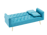 71 inch convertible love seat sofa, American retro, light blue velvet, suitable for small living W1658P191740