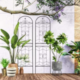 2 Pack Metal Garden Trellis 86.7" x 19.7" Rustproof Trellis for Climbing Plants Outdoor Flower W1586P268070