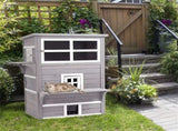 Wooden Outdoor Cat House, 3-Tier Multi-Level Layout with 5 Convenient Access Doors 50466086
