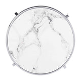 Modern Round End Table with Sintered Stone Top, Chrome/ Silver End Table for Living Room 20.67''W x W821114994