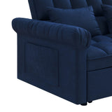 Loveseats Sofa Bed with Pull-out Bed,Adjsutable Back-Blue W487P263843