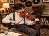 4/4 Full Size Violin for Beginners, Laminated Spruce & Maple Wood, Natural Red Varnish Finish, 04411117