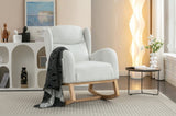 049-Teddy Fabric Rocking Chair With Packet Wood Legs,Ivory W527P147427