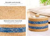 Handmade Woven Foot Stool Natural Water Hyacinth Ottoman for Home Decor & Seating 21252952