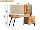 Vanity Desk with Mirror and Lights, Makeup Vanity Desk with Power Outlet, Makeup Desk with 5 55215204