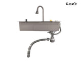Waterfall Kitchen Sink, Stainless Steel Single Bowl in Black, Multifunctional Workstation with 33860587