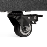 Nail Desk Folding Table, Black MDF Manicure Station w/ 2 Drawers & 1 Door Cabinet for Nail Art Salon 06078270