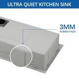 ZUN Kitchen Sink Flying rain Waterfall Kitchen Sink Set 30"x 18" 304 Stainless Steel Sink with Pull Down W1225102373