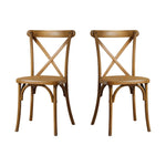 ZUN 2-Pack Resin X-Back Chair Dining Chair Furniture 2-Pack, Retro Natural Mid Century Chair Modern W120972771