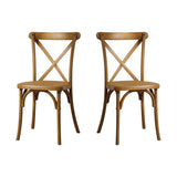 ZUN 2-Pack Resin X-Back Chair Dining Chair Furniture 2-Pack, Retro Natural Mid Century Chair Modern W120972771