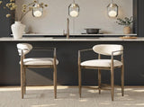 Artemis 26" Mixed Material Upholstered Counter Stool, Warm White Chenille B2719P280172