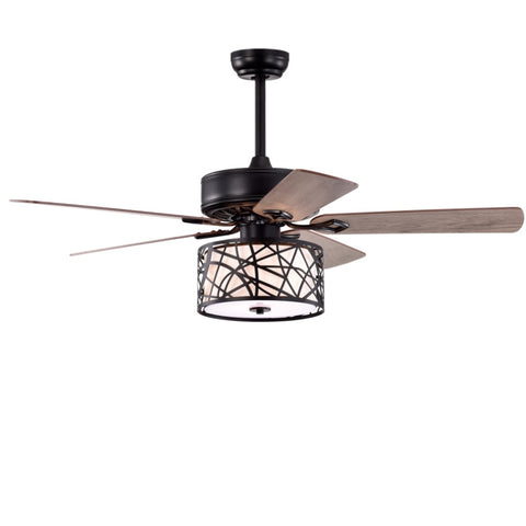 ZUN 52'' Low Profile Ceiling Fan with Lights,Blade Dark Wood Ceiling fan W1592P154458