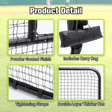 L-Shaped Baseball Net for Batting Cages, Baseball Pitching Net with Wheels - 84''H x 84''W, with 14458795
