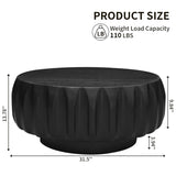 Round Solid Wood Carved Coffee Table with Elegant Sculptural Design W3137P295315