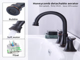 2-Handle 8 inch Widespread Bathroom Sink Faucet Oil-Rubbed Bronze Lavatory Faucet 3 Hole 360&deg T3177P277548