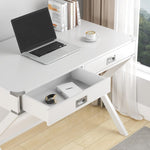 ZUN Computer Desk with Storage,Solid Wood Desk with Drawers, Modern Study Table for Home Office,Small W1781103712