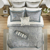 12 Piece Comforter Set with Cotton Bed Sheets Teal King B035P148327