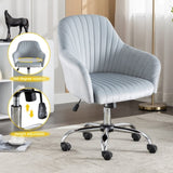 ZUN Accent chair Modern home office leisure chair with adjustable velvet height and adjustable casters W1521108559