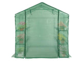 143x143x195cm Black Iron Pipe Steeple With 8 Pieces Grid Flower Stand With Zipper Rolling Door PE 99313984