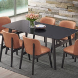 Camel Polish and Black Padded Side Chair B062P209252
