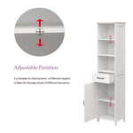 ZUN Floor Standing Cabinet with 1 Door and 1 Drawer - White 31354040