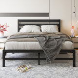 Queen Size Platform Bed Frame with Wooden Headboard, Under Bed Storage, Non-Slip, Noise Free, Easy W840P164959