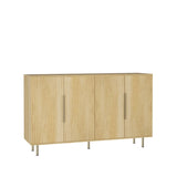 Black Modern Buffet Cabinet with Storage, Fluted Sideboard Large Buffet with Adjustable Shelves, W1321P307871