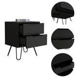 Nuvo Nightstand,Two Drawers, Hairpin Legs B128P148765