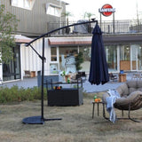 10ft Solar LED Offset Hanging Market Patio Umbrella W640140292