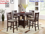 ZUN Dining Table Round Counter height Dining Table w Shelve 1pc Table Only Solid wood Dark Rosy Brown B01182192