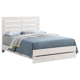 Coastal White Slatted Headboard Queen Panel Bed B062P153568