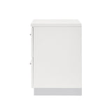 ZUN 2-drawer Nightstand in White High Gloss Finish B016P254558