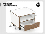2-Pack Color Blocking Nightstands - 3-Tier Storage , Unique Wood Grain 08509714