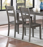 ZUN 2pc Transitional Dining Side Chair Ladder Back Wooden Dining Room Furniture Gray B011P264091