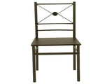 Walnut and Dark Bronze 5-Piece Rectangle Dining Set B062P153843