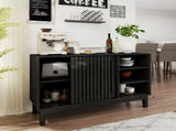 47.3" Sideboard Buffet Cabinet with Storage, Farmhouse Fluted Sideboard with 2 Doors & Solid Wood W1801P428581
