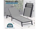 Assemble-Free Chaise Lounge Outdoor, Aluminum Outdoor Chaise Lounge Set of 2 , Patio Lounger W5756P485212