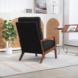 ZUN 25.2"W Modern Rocking Chair Accent Lounge Armchair Comfy Boucle Upholstered High Back Wooden Rocker W1298137123