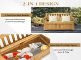 Outdoor Wooden Storage Bench, Large Deck Box with Seating & Armrest, Patio Organizer Loveseat for 55255892