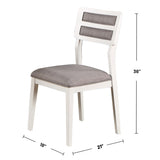 ZUN Set of 2 Grey Fabric Upholstered Dining Chairs, White B016P226052