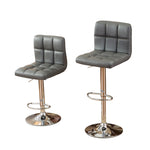 ZUN Swivel Faux Leather Adjustable Hydraulic Bar Stool, Set of 2, Gray T2574P164841