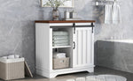 ZUN Bathroom Storage Cabinet, Freestanding Accent Cabinet, Sliding Barn Door, Thick Top, Adjustable WF287852AAK