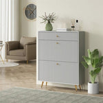 ZUN Gray shoe cabinet with adjustable shoe rack 17428289