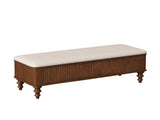 50.8-inch Multi-Functional Ottoman Bench-Solid Rubberwood Bed End Bench with Linen Seat, 09328766