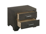 Grey 2-drawer Nightstand B062P181324
