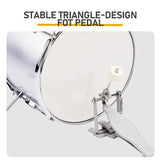 14"x10" 5-Pieces Junior Kids Drum Set Kit Pedal Drum Stick Wrench Drum Stool Silver 96527126