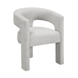 Modern Luxury Dining Furniture Elegant Side Chairs Set of 2 Light Gray Soft Boucle Fabric Plush B011P355864