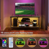 ZUN TV Stand Power Outlets and LED Lights - TV Stand for TVs up to 55 Inch, Entertainment Center W2977P224348