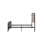 ZUN Twin Size Linen Upholstered Platform Metal Bed Frame with fabric Headboard and Footboard W21428125